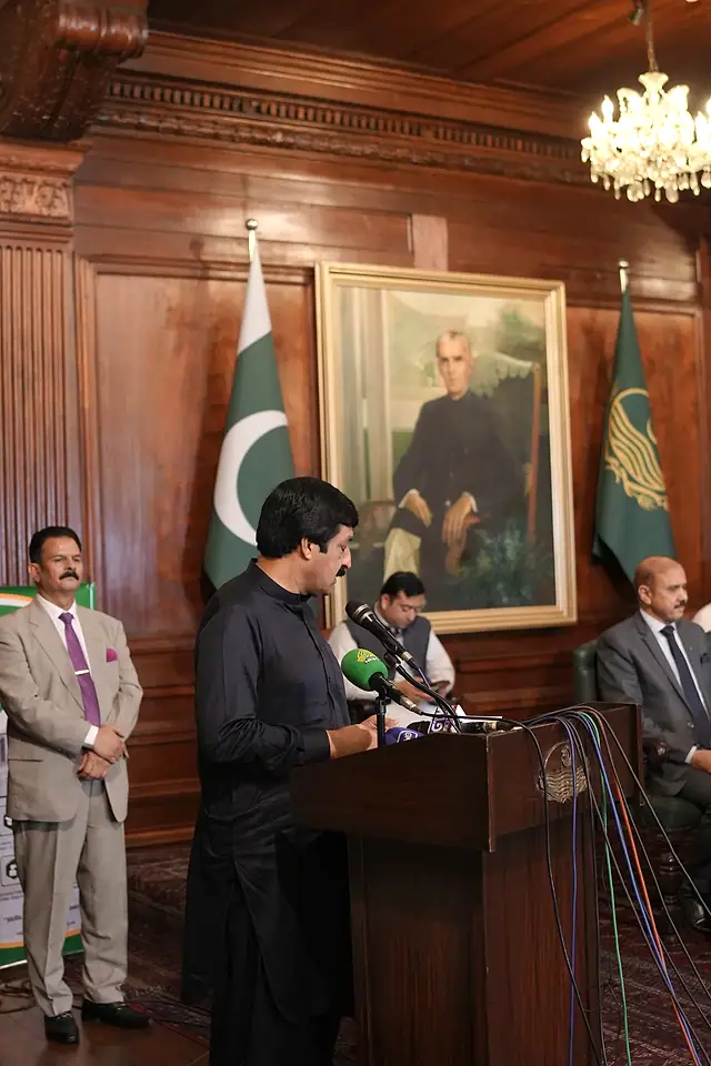 The Governor of Punjab speaking at the podium