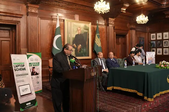 Dr. Suhail Aftab Qureshi, Vice Chairman PEC, addresses the ceremony