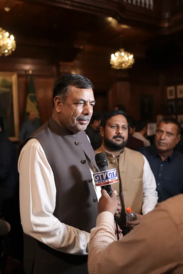 MPA Shahbaz Khokhar speaks to GTV News at the NSDP ceremony